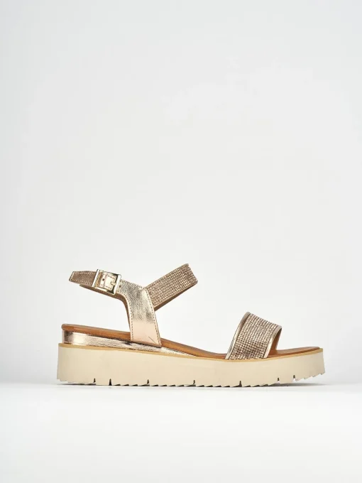Sandali tacco 3cm pelle bronzo