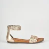 Sandali tacco 1cm pelle bronzo