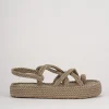 Sandali tacco 1cm pelle bronzo