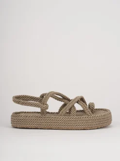 Sandali tacco 1cm pelle bronzo