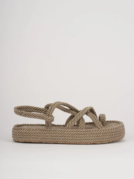 Sandali tacco 1cm pelle bronzo