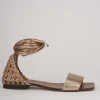 Sandali tacco 1cm pelle bronzo