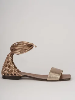 Sandali tacco 1cm pelle bronzo