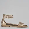 Sandali tacco 1cm pelle bronzo