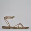 Sandali tacco 1cm pelle bronzo