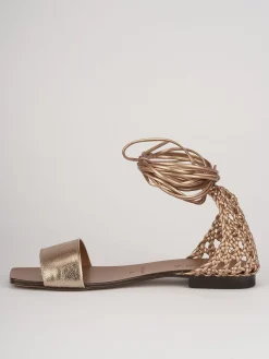Sandali tacco 1cm pelle bronzo