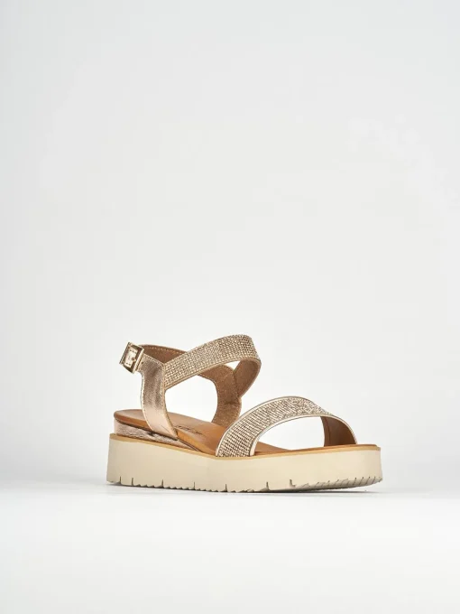 Sandali tacco 3cm pelle bronzo