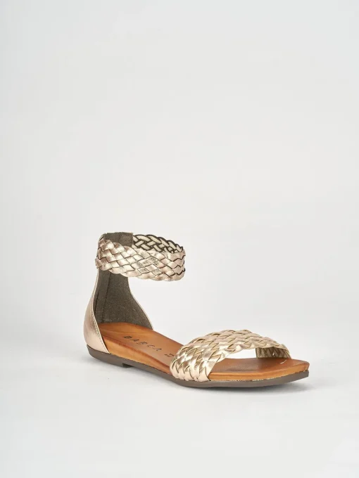 Sandali tacco 1cm pelle bronzo