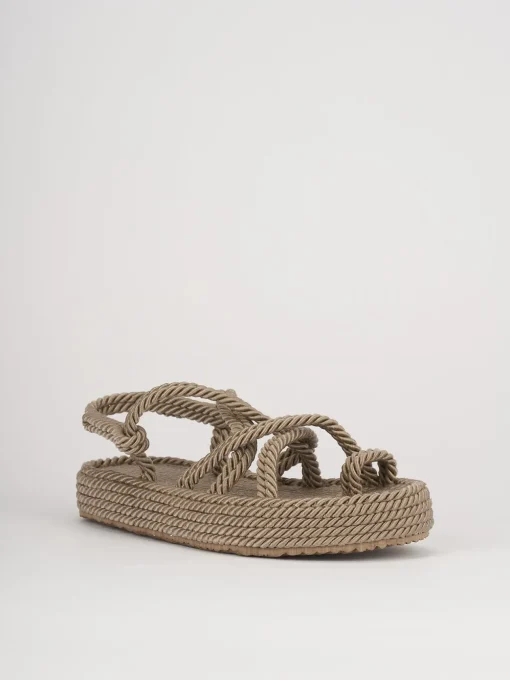 Sandali tacco 1cm pelle bronzo