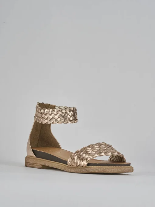 Sandali tacco 1cm pelle bronzo