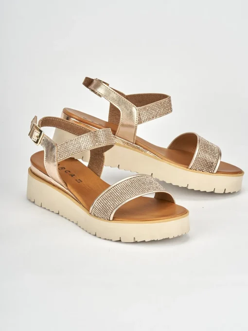 Sandali tacco 3cm pelle bronzo