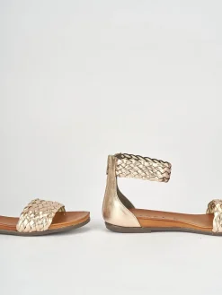 Sandali tacco 1cm pelle bronzo