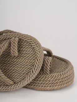Sandali tacco 1cm pelle bronzo