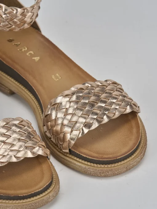 Sandali tacco 1cm pelle bronzo
