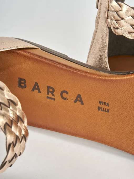 Sandali tacco 1cm pelle bronzo