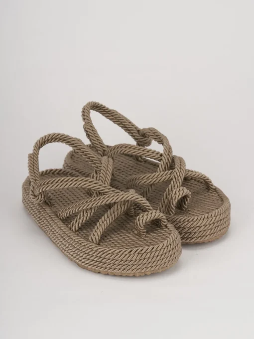 Sandali tacco 1cm pelle bronzo