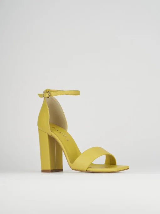 Sandali tacco 8cm pelle giallo