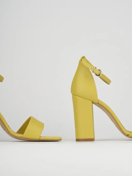 Sandali tacco 8cm pelle giallo