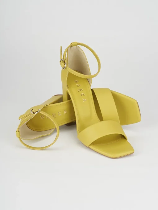Sandali tacco 8cm pelle giallo