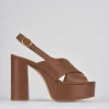 Sandali tacco 11cm pelle marrone