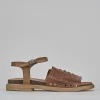 Sandali tacco 1cm pelle marrone