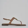 Sandali tacco 1cm pelle marrone