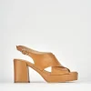 Sandali tacco 9cm pelle marrone