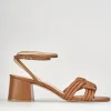 Sandali tacco 6cm pelle marrone