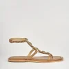 Sandali tacco 1cm pelle marrone