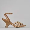 Sandali tacco 8cm pelle marrone