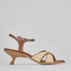 Sandali tacco 6cm pelle marrone