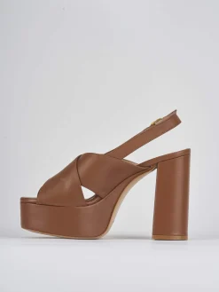 Sandali tacco 11cm pelle marrone