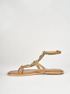 Sandali tacco 1cm pelle marrone