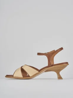 Sandali tacco 6cm pelle marrone
