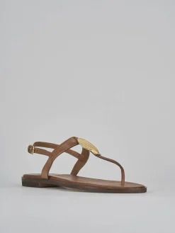Sandali tacco 1cm pelle marrone