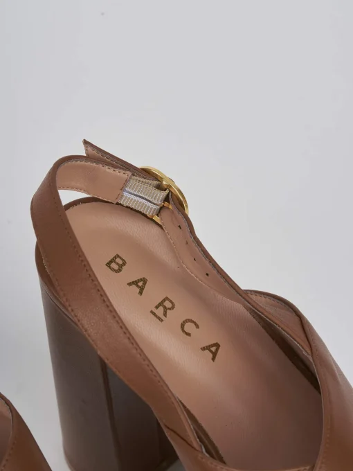 Sandali tacco 11cm pelle marrone