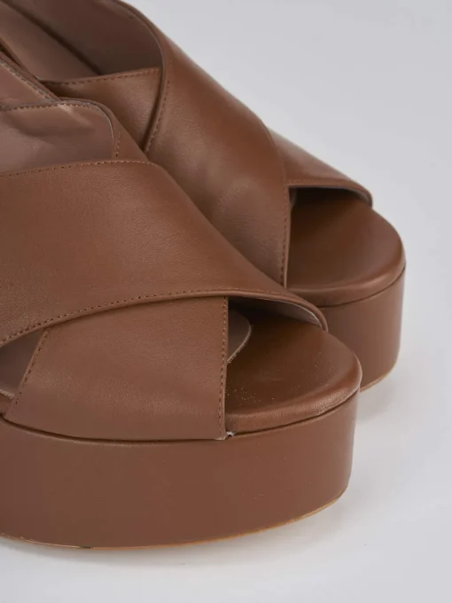 Sandali tacco 11cm pelle marrone