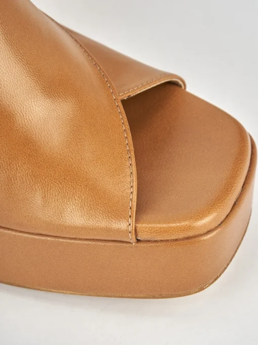 Sandali tacco 9cm pelle marrone