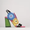 Sandali tacco 11cm pelle multicolor