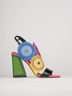 Sandali tacco 11cm pelle multicolor