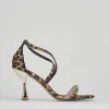 Sandali tacco 8cm pelle multicolor