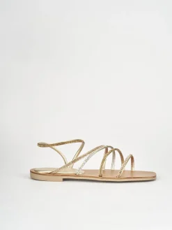 Sandali tacco 1cm pelle multicolor