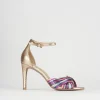 Sandali tacco 8cm pelle multicolor