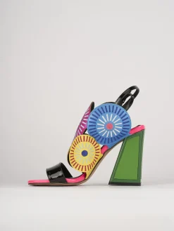 Sandali tacco 11cm pelle multicolor