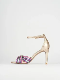 Sandali tacco 8cm pelle multicolor
