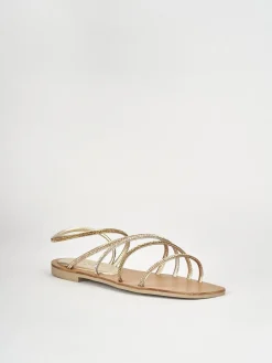 Sandali tacco 1cm pelle multicolor
