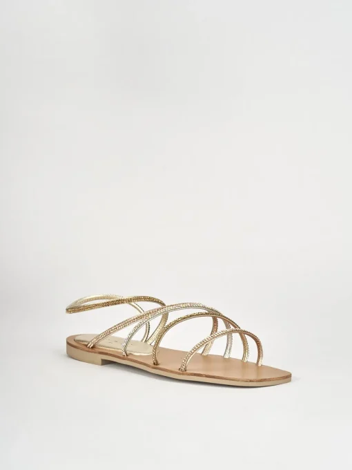 Sandali tacco 1cm pelle multicolor