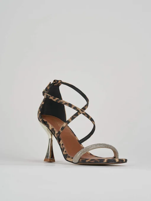 Sandali tacco 8cm pelle multicolor