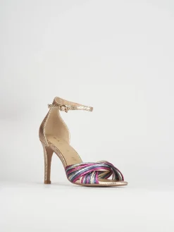 Sandali tacco 8cm pelle multicolor