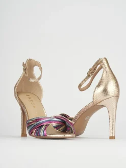 Sandali tacco 8cm pelle multicolor